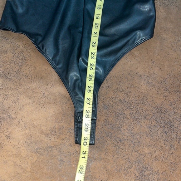 NWT Black Faux Leather Iris Bodysuit - Picture 7 of 12